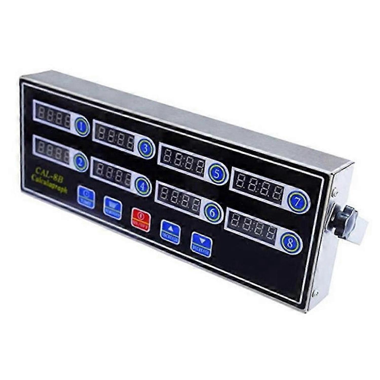 Commercial 8 Channels Digital Kitchen Timer, Stainless Steel,EU Plug