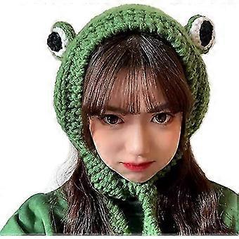 Frosch Stirnband Hut Süßes Häkeln Gestricktes Stirnband Outdoors Big Eye Frog Cap Ohrenklappen Ohrschutz Fes