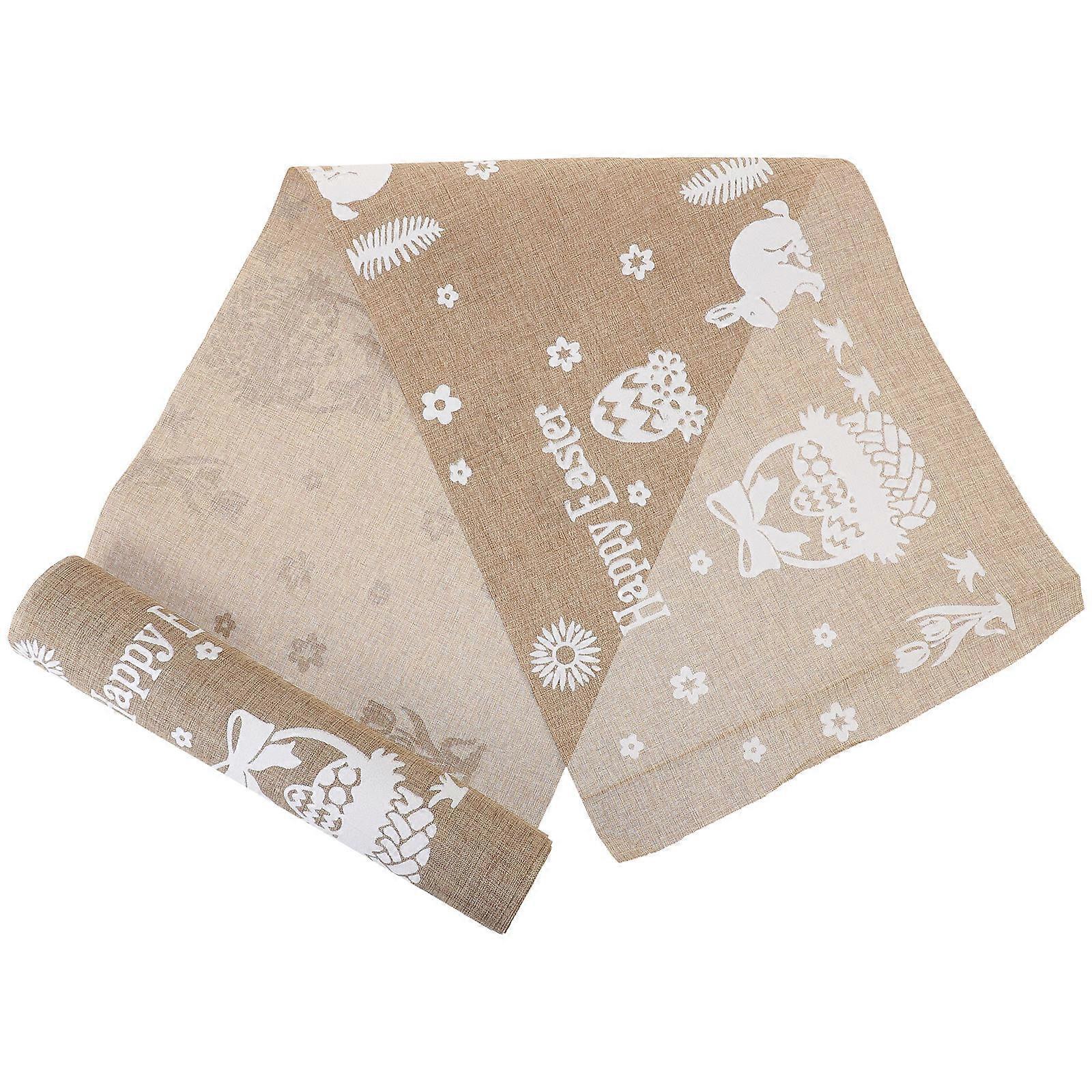 Rustic Easter Table Runner Table Cover for Home 4Pcs Spring Holiday