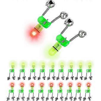 Nacht vissen hengel beet alarm licht met dubbele bel ring hengel beet alarm licht (groen) (10 stuks)