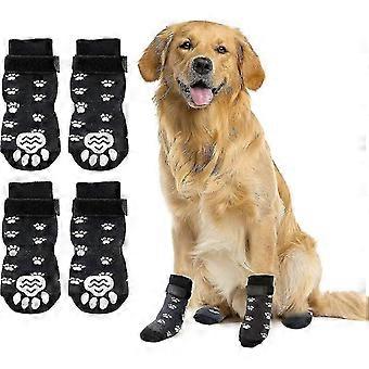 2 Pairs Anti Slip Dog Socks, Dog Grip Socks With Straps Traction Control For Indoor On Hardwood Floor Wear - XN