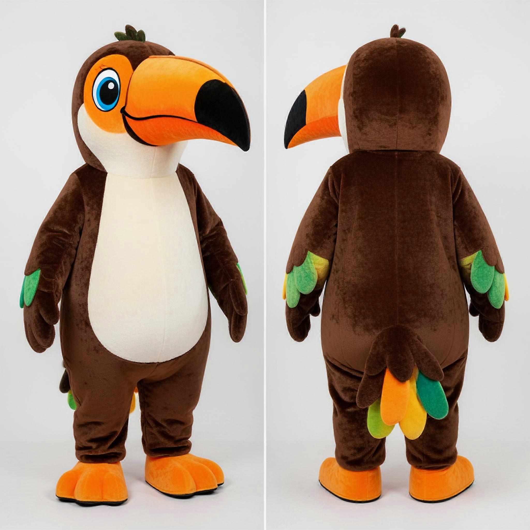 MASTICOT Chocolate Brown Cartoon Toucan Mascot