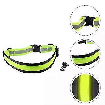 For    LED Reflective Safety Belt Adjustable Reflective Safety Rechargeable Belt Night Running Walking Biking (Green)-JXLGV