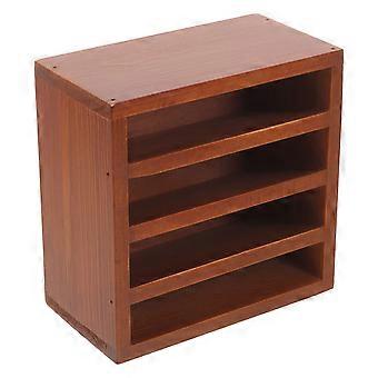 Makeup Organizer Wood Lipstick Box for Cosmetic Storage 4Pcs Vanity Case