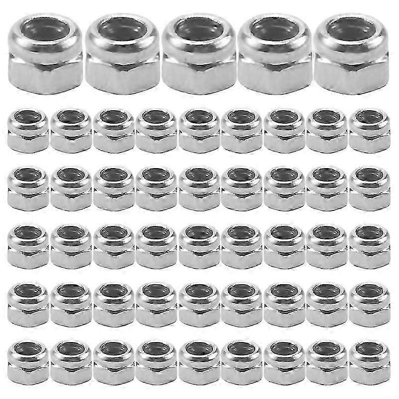 For 50pcs M2 Zinc Plated Selflocking Nylon Insert Hex Lock