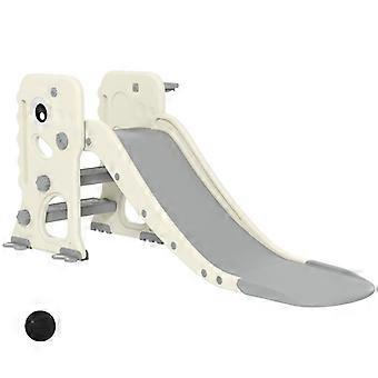 3-in-1 children's slide with climbing frame, basketball hoop and ball, foldable indoor toddler slide for children 2-5 years old