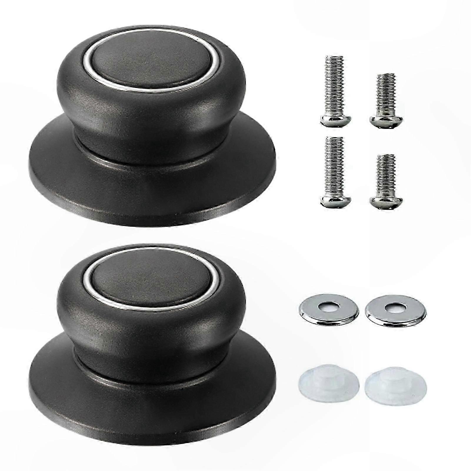 Universal Pot Lid Knobs Set, 2PCS Heat Resistant Anti-Slip Replacement Knobs for Glass Lids, Easy to Install