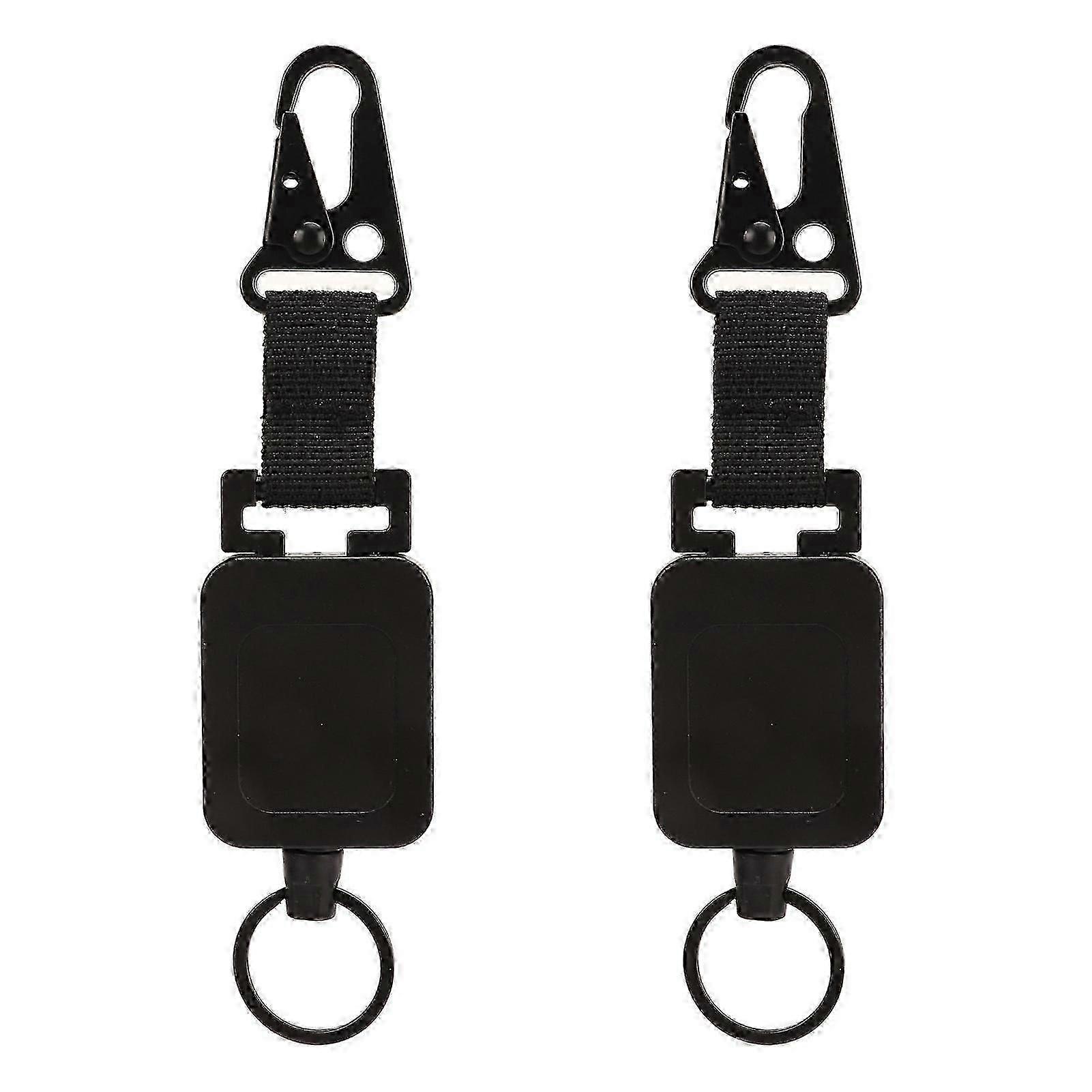 2 PCS Easy Pull Buckle Keychain Olecranon Stretchable Quick Release Buckle Key Ring for Bag Pants