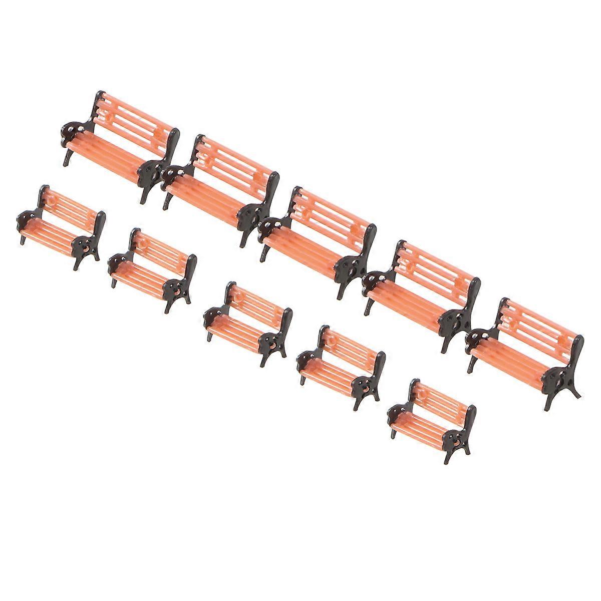 Bench Plastic Model for Garden Decor 30Pcs Assorted Colors