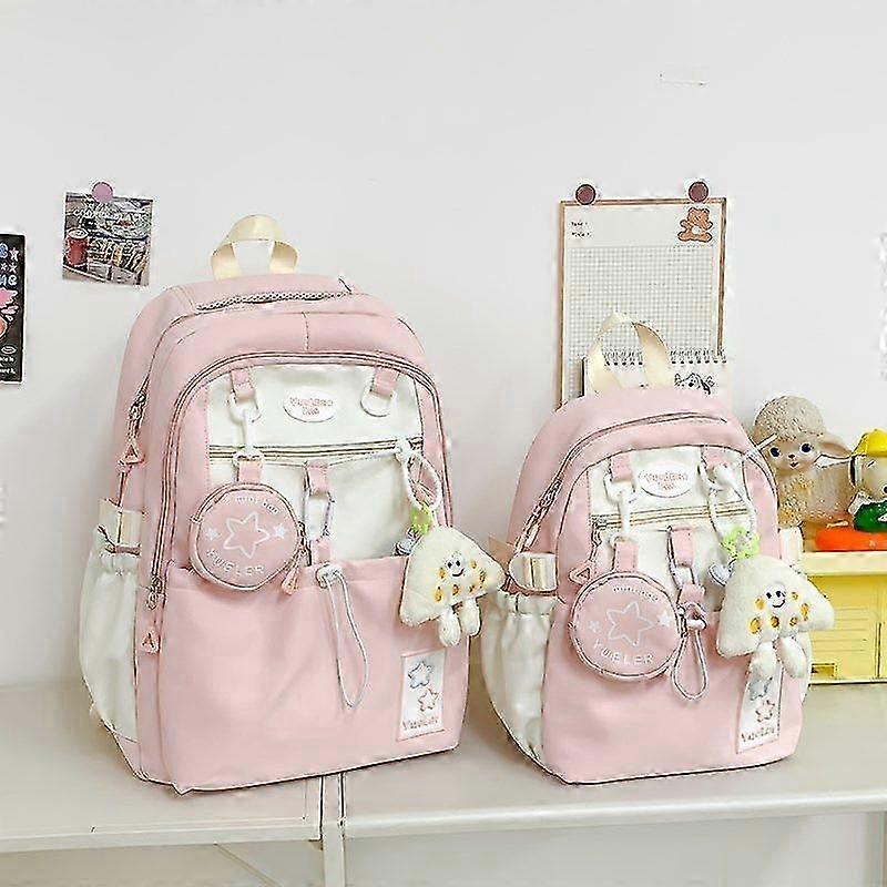 Pink Large-Capacity Student Backpack