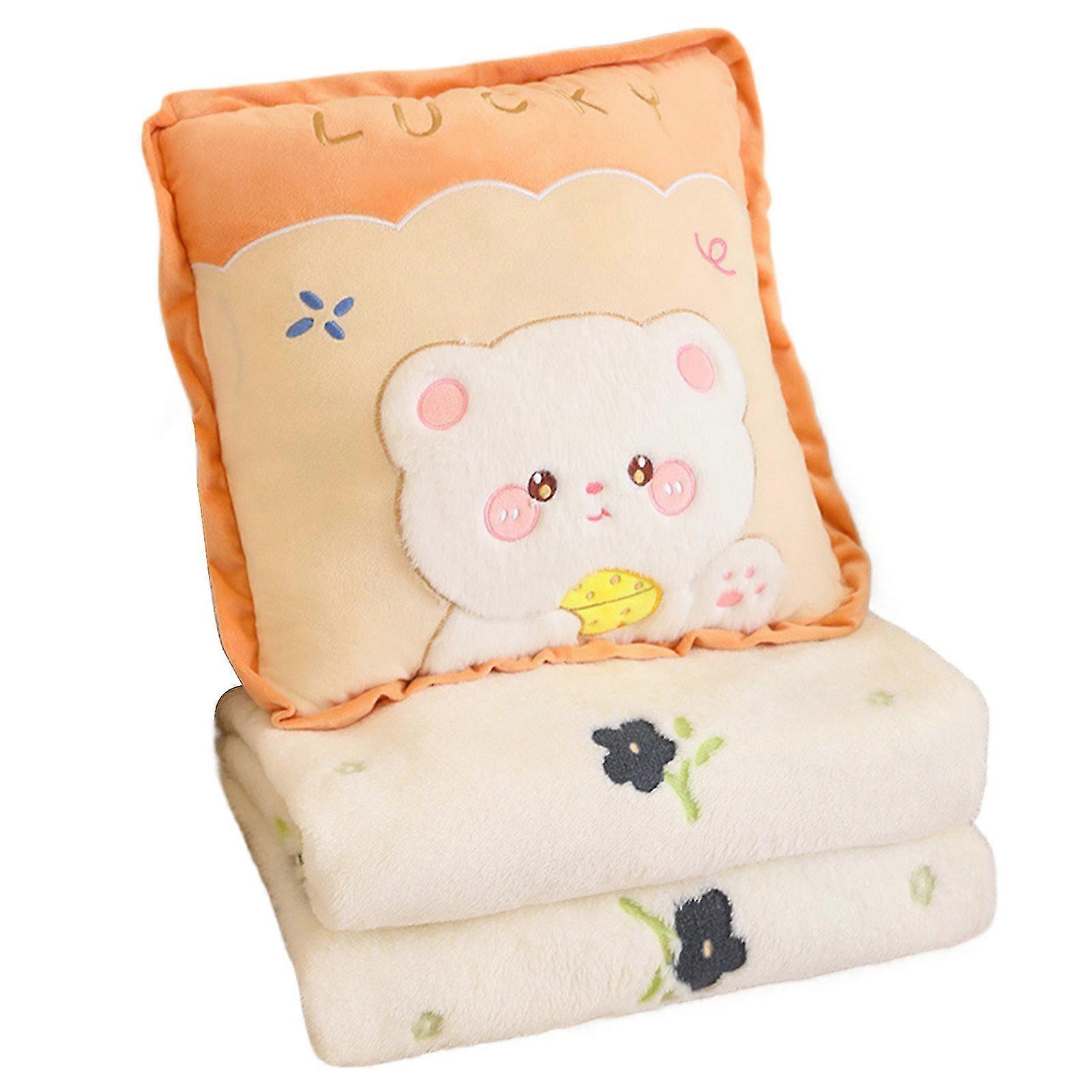 Plush 2-in-1 Pillow Blanket Soft Compact