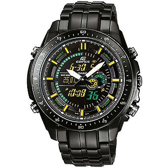 Casio anadigi watch.black-yellow watch for Unisex Analog/ Digital Quartz with Stainless Steel Bracelet EFA-132BK-1AVEF
