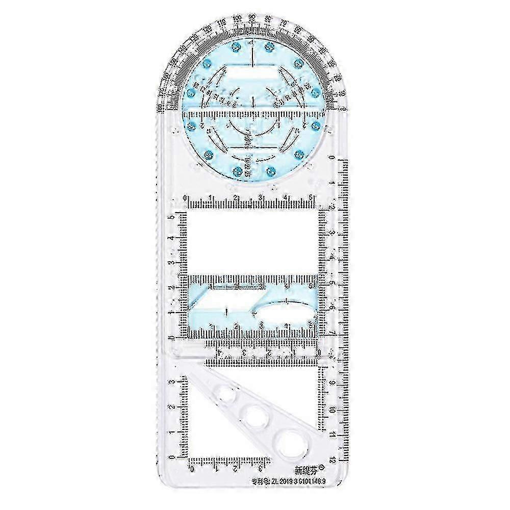 Student Geometric Ruler 19cm Transparent