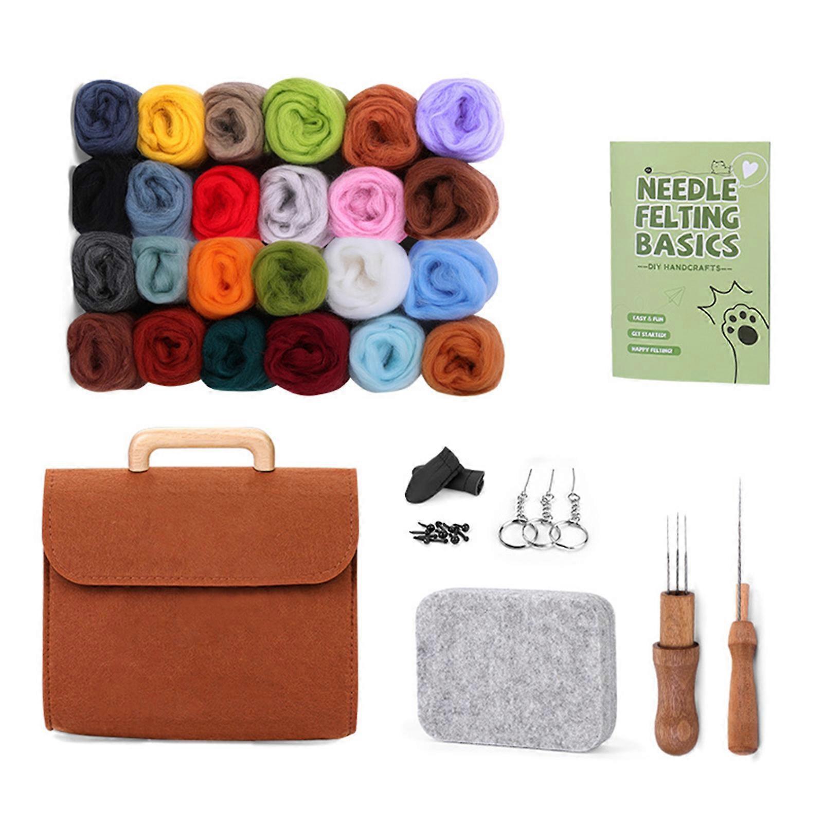 24-Color Wool Felting Set Beginner Kit