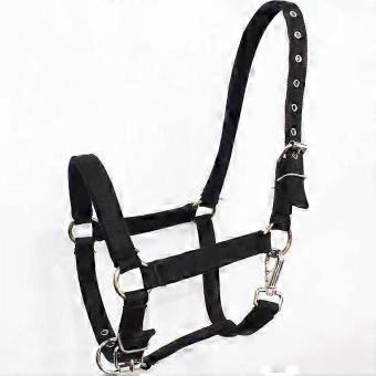 Black Padded Adjustable Horse Headcollar