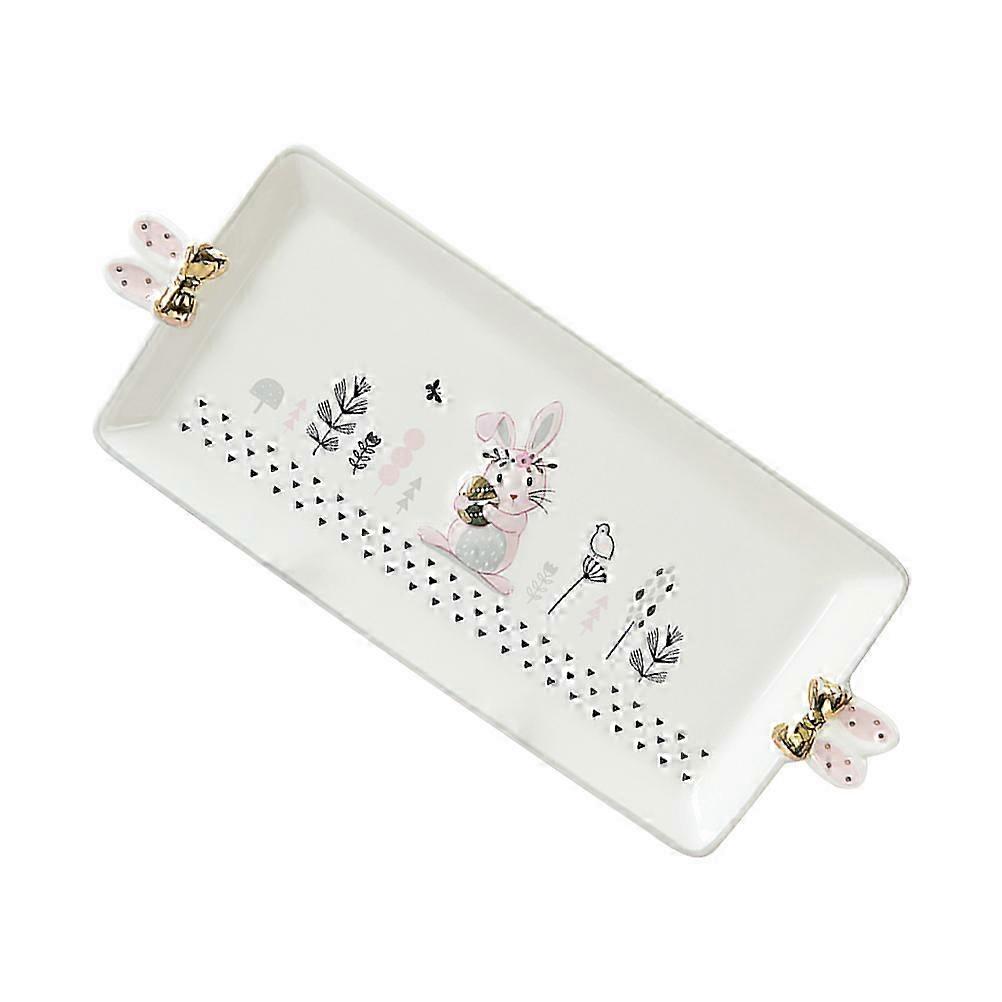 Rabbit Printed Plate Ceramic Tableware compatible with Home Use Multi-Function