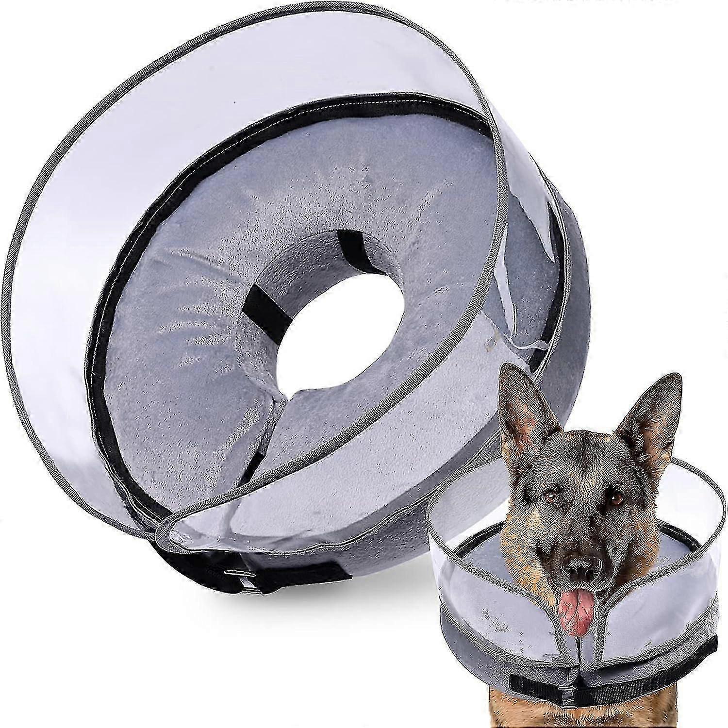 Clear Inflatable Dog Cone For Wound Care