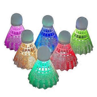 Led Badminton, 6 Pieces Badminton Light Up Shuttlecock, Led Badminton Ball Shuttlecock, Nylon Badminton With Great Stability And Durability For I-brnv