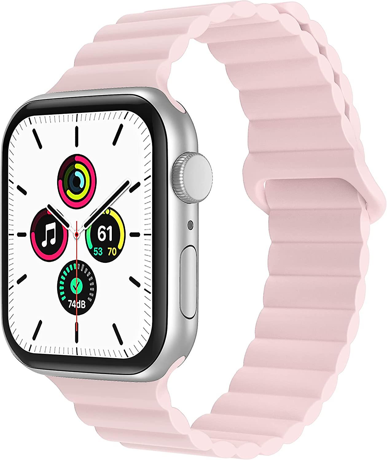 Compatible for Apple Watch Bands 38mm 40mm 41mm 42mm 44mm 45mm,Enhanced Magnetic Soft Silicone Strap with Adjustable Loop for iWatch Series 7 6 5 4 SE