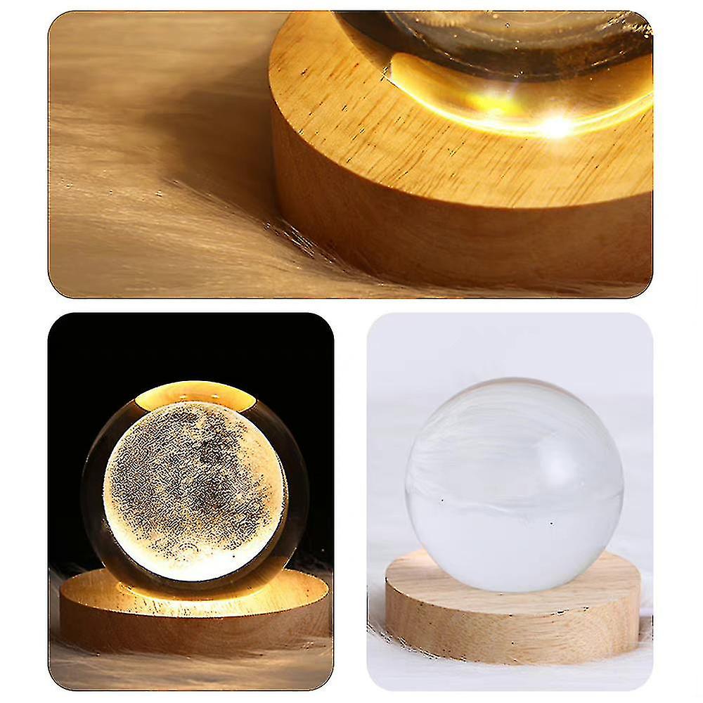 3d Galaxy Solar System Crystal Ball Night Light Saturn Moon Planets