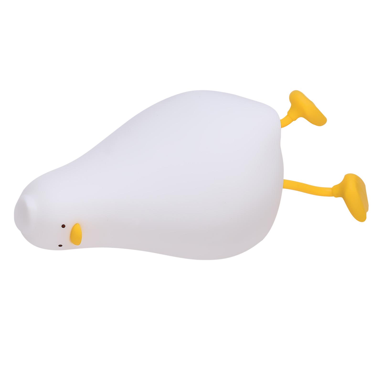 Benson Lying Flat Duck Night Light, LED Squishy Duck Lamp, Cute Light Up Duck, Silicone Dimmable Batteries/USB Powered Bedside Touch Lamp for Bedroom
