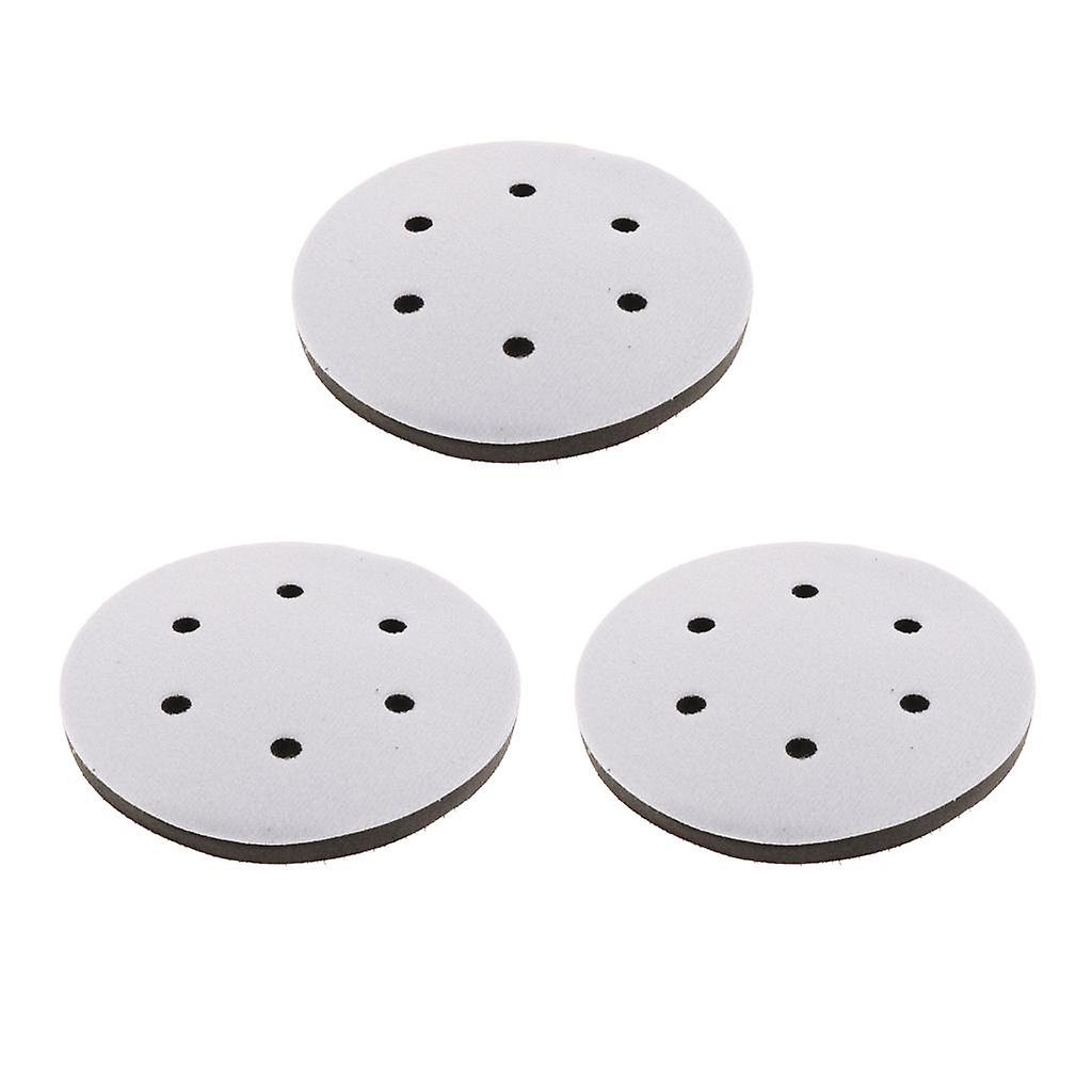 3pcs 6" 6 Holes Soft Sponge Interface Pads Back-up Sanding Pad Power Tools