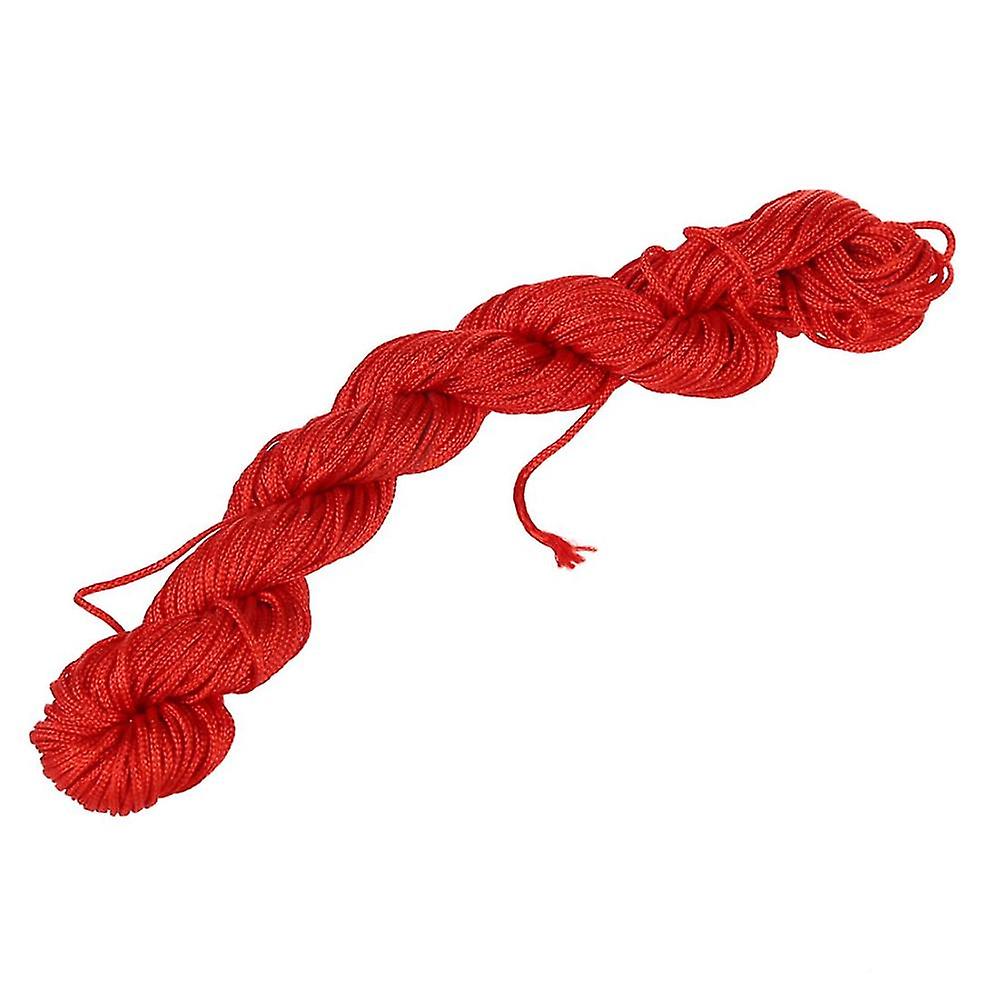 1 Roll 25m Nylon Cord Thread Chinese Knot Macrame Rattail Bracelet Braided String Red
