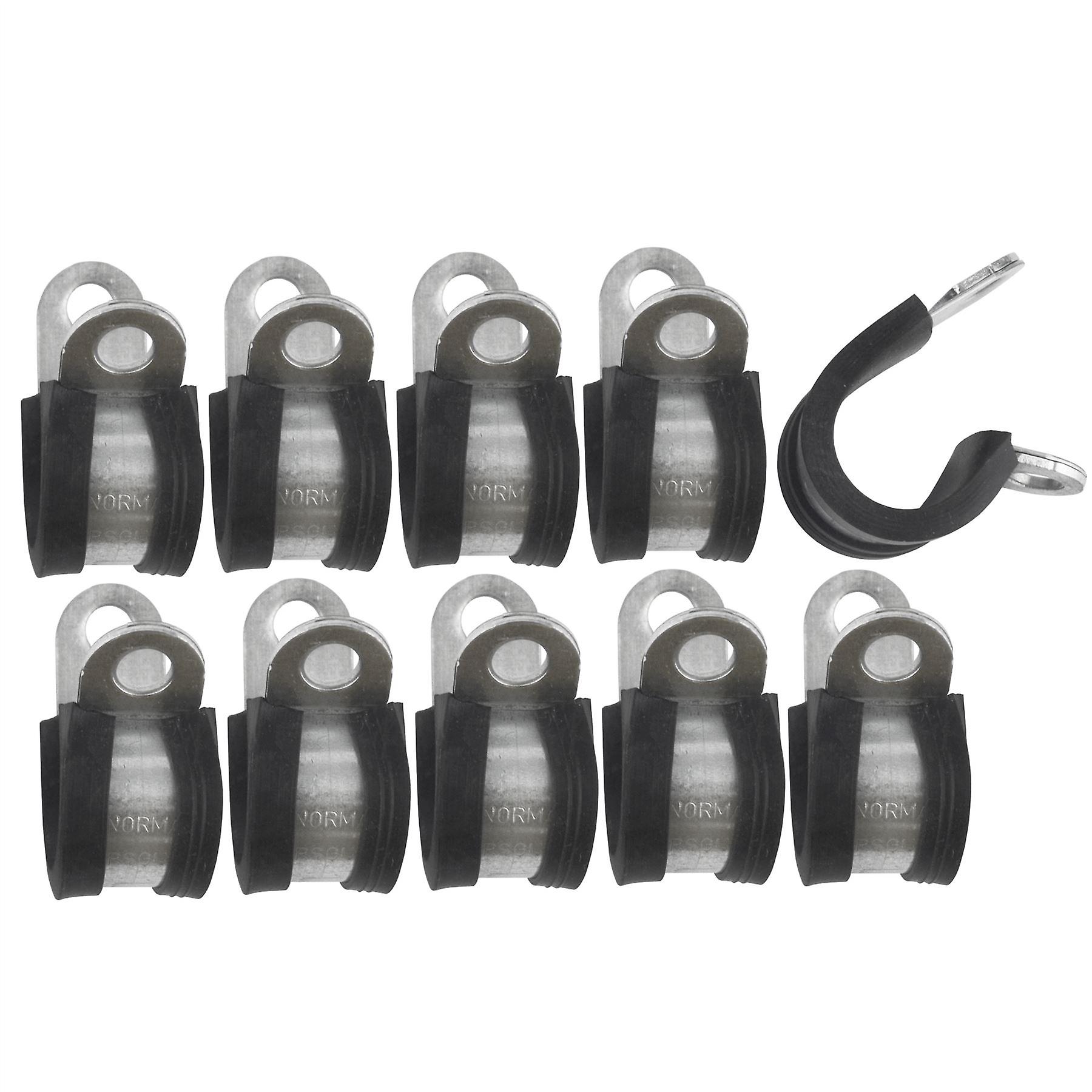 Brake Pipe Clips Rubber Lined P Clips 1/2" (12.7mm) lines Pack of 10 FL37