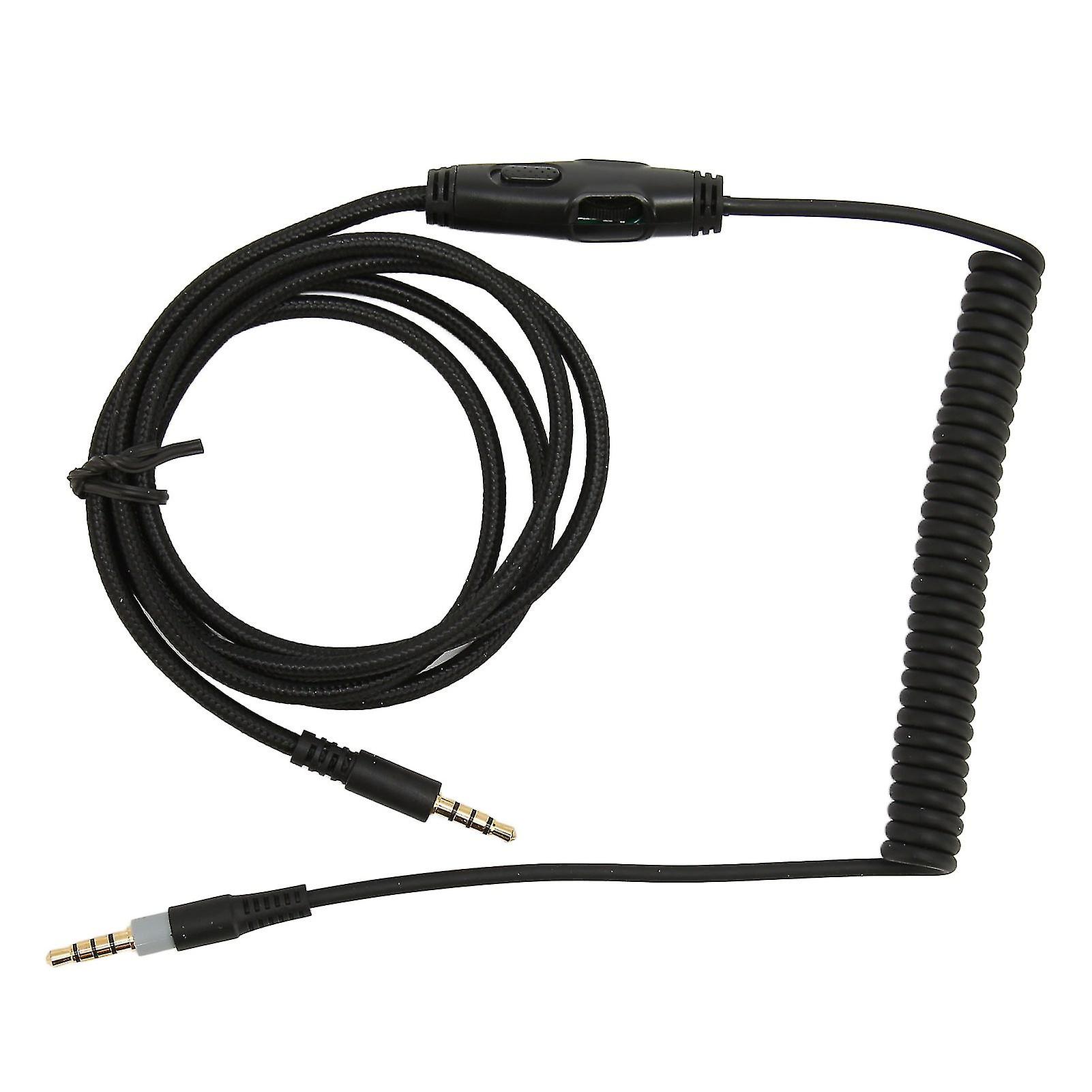 Replacement Coiled Headphone Cable with Volume Key for Kingston HyperX Cloud Mix Cloud Alpha