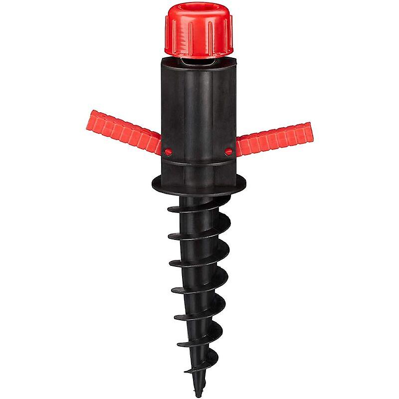 Black Foot, Umbrella Holder, Screw Mount, Ground Socket, Camping, Beach, red