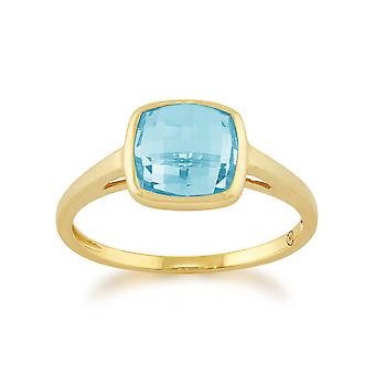 Gemondo 9ct Yellow Gold 2.50ct Square Blue Topaz Luminosity...
