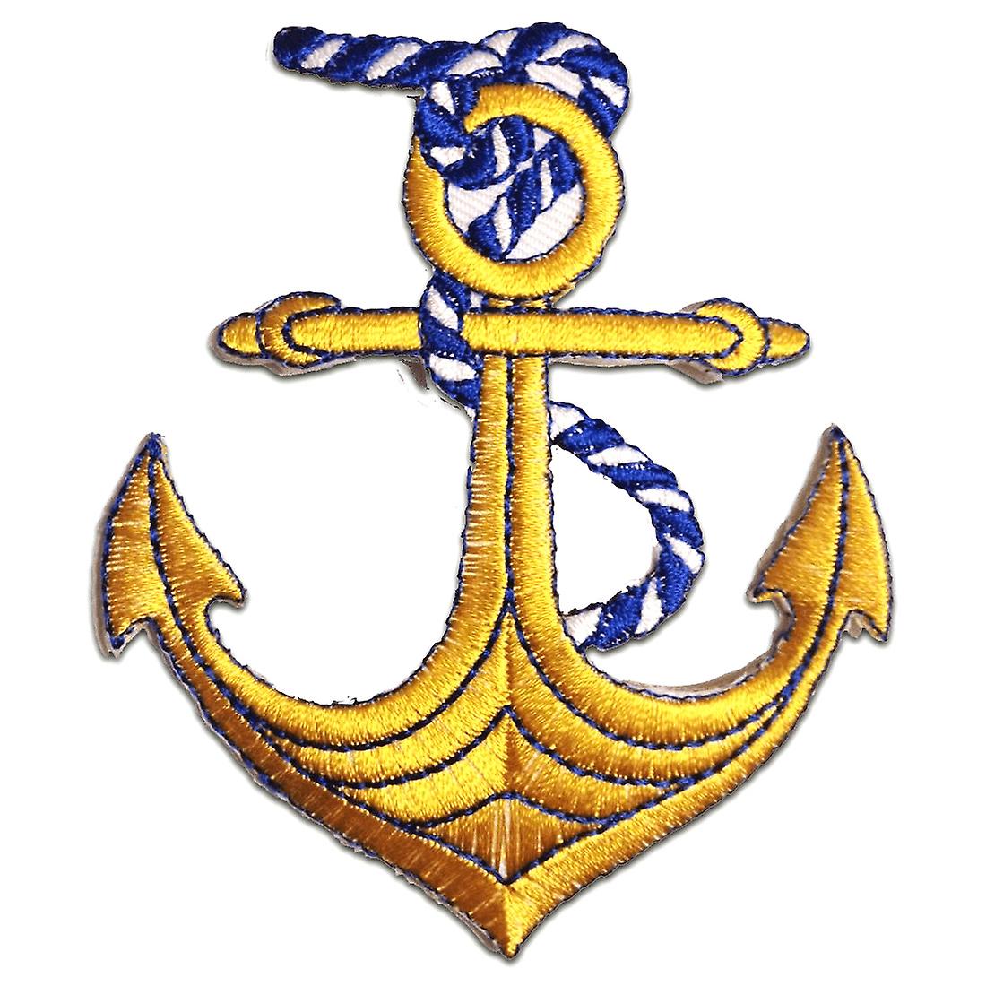 Patch / iron-on patch - Anchor - yellow - 8 x 9.5 cm - Appliqué patch iron-on
