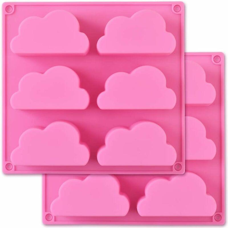 Silicone cloud mold, silicone soap mold, multi-function mold for making soap pudding chocolate, 2pcs,16.8*16cm