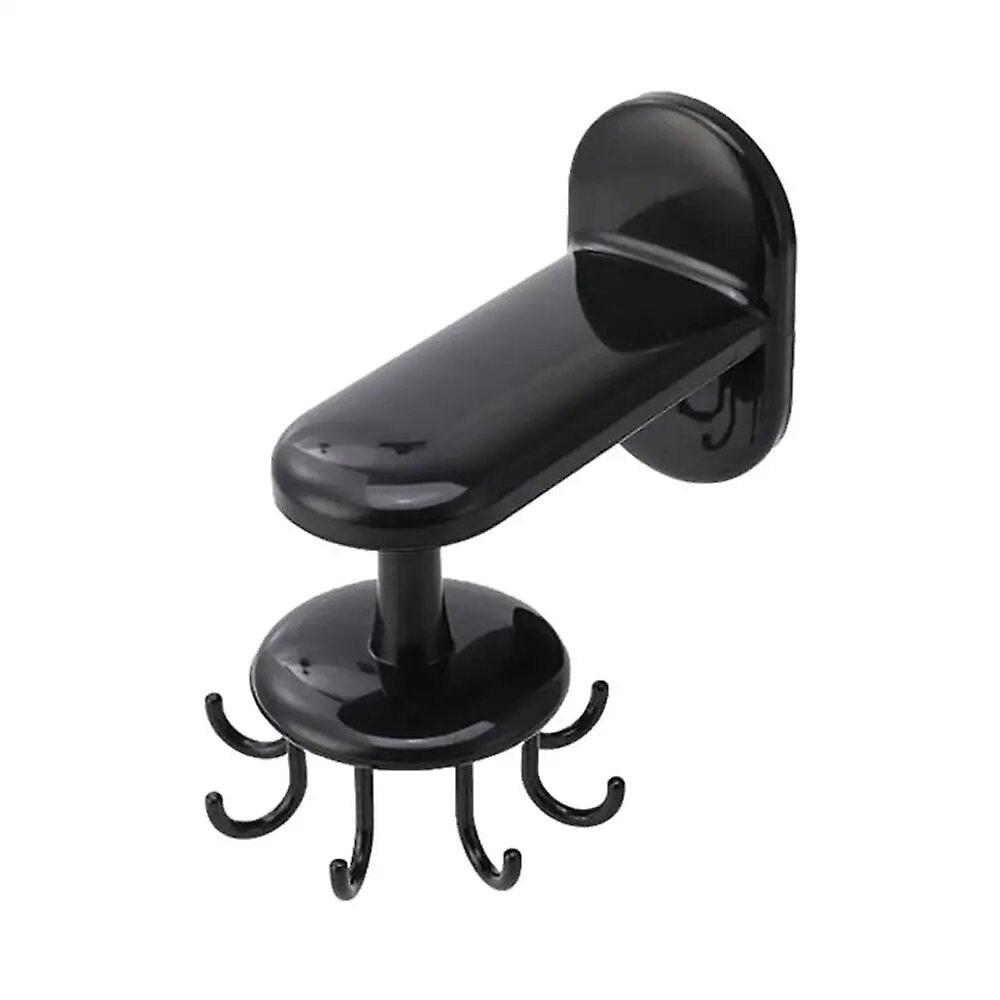 Wall Mounted Utensil Hanger 8 Hooks Design Self-adhesive Hooks 360 Degrees Rotating Kitchen Hooks Utensil Multi Purpose Hooks