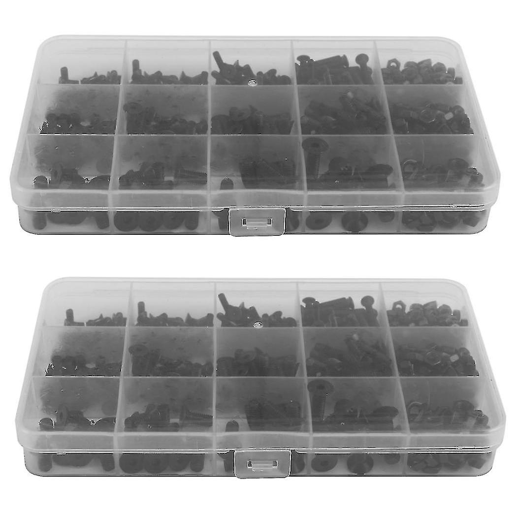 920pcs M3 M4 M5 Alloy Steel Countersunk Flat Hex Socket Cap Screws Nuts Set Assortment Kit