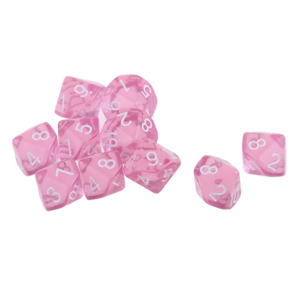 10 Pieces Plastic D10 Dice for D&D RPG   Board Game Toy DIY Orange