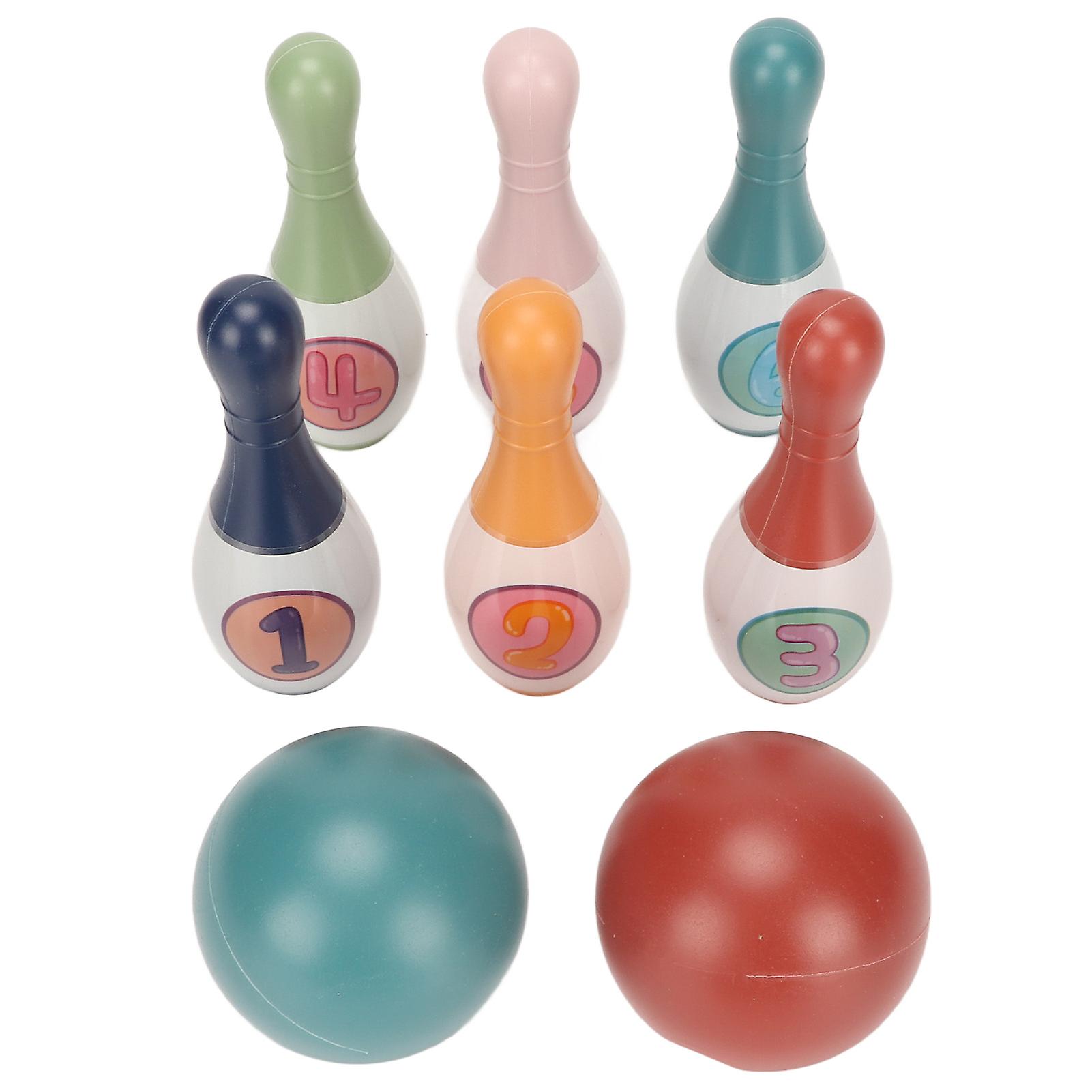 Kids Bowling Set Dinosaur Pattern Color Cognition Number Learning Digital Bowling Toy for Home Early Education
