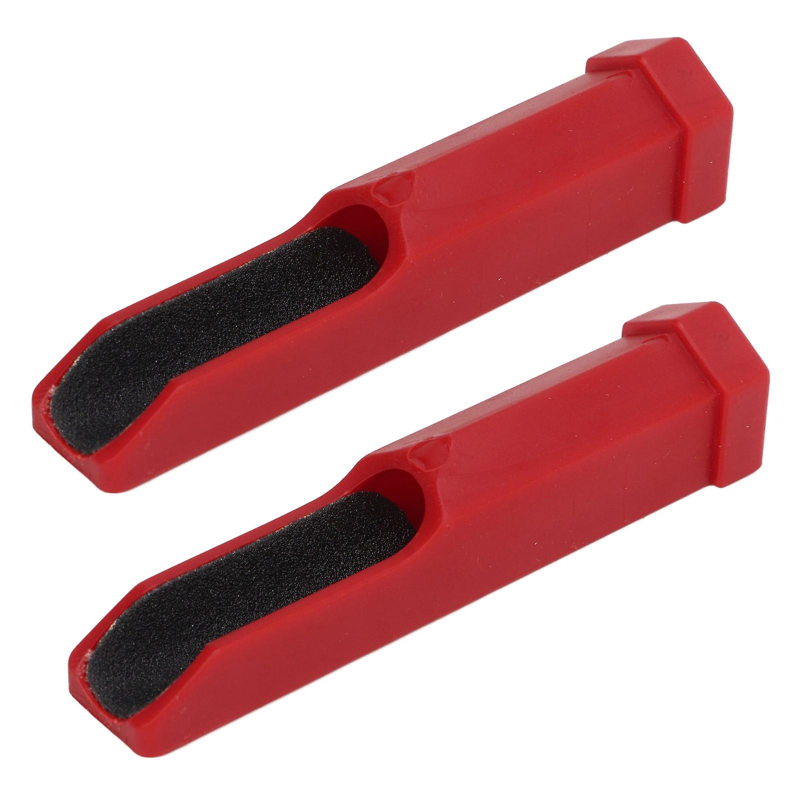 2Pcs Billiard Pool Cue Tip Sander Light Weight Cue Tip Shaper Red Durable Plastic File Burnisher for Home Club