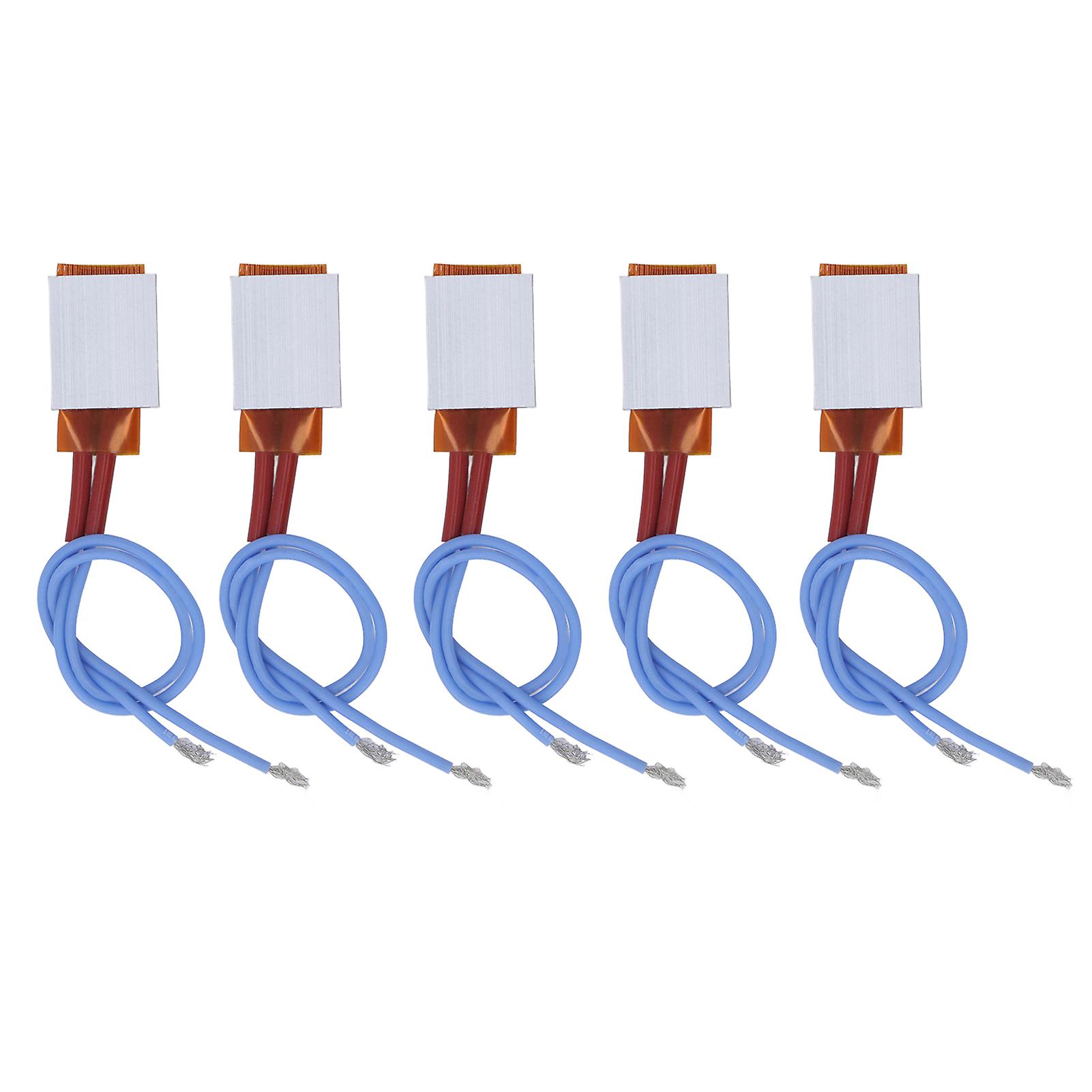 5pcs PTC Heating Element Automatic Constant Temp 110℃ Aluminum Shell Thermostat Heater Plate with Blue Wire 24V