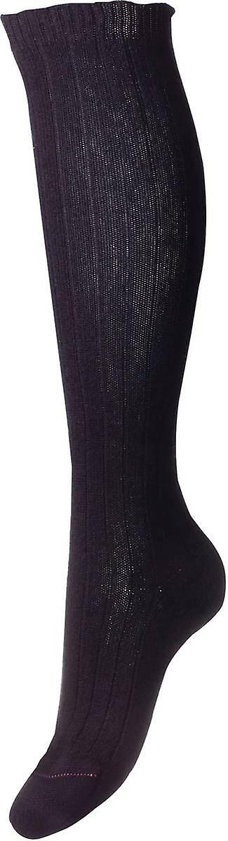 Pantherella Tabitha Rib Over the Calf Cashmere Socks - Black