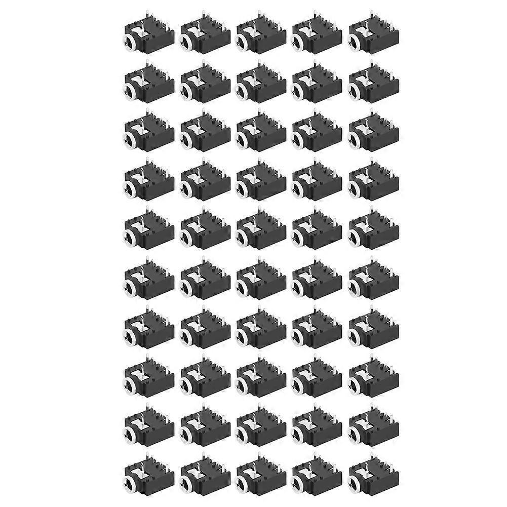 5Pin Stereo Headset Interior Socket Connector Mount o Jack PJ‑307 3.5mm, Stable Connection, Pack of 50