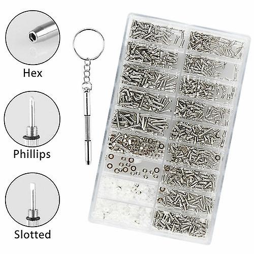 1000Pcs Micro Eyeglass Sunglass Spectacles Tiny Watch Repair Tool Screws Kit