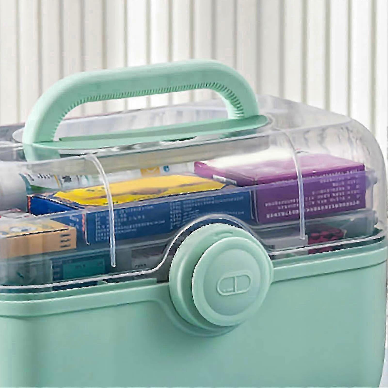 Multilayer Acid Blue Plastic Medicine Box PP Emergency Storage