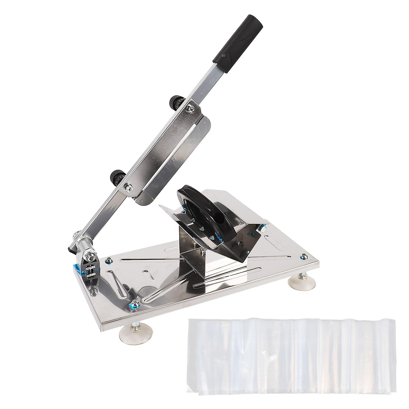 Manual Frozen Meat Cutter Mutton Ham Beef Cutter Cutting Machine Stainless Steel Frozen Meat Cleaver with Handle for Beef Mutton Roll