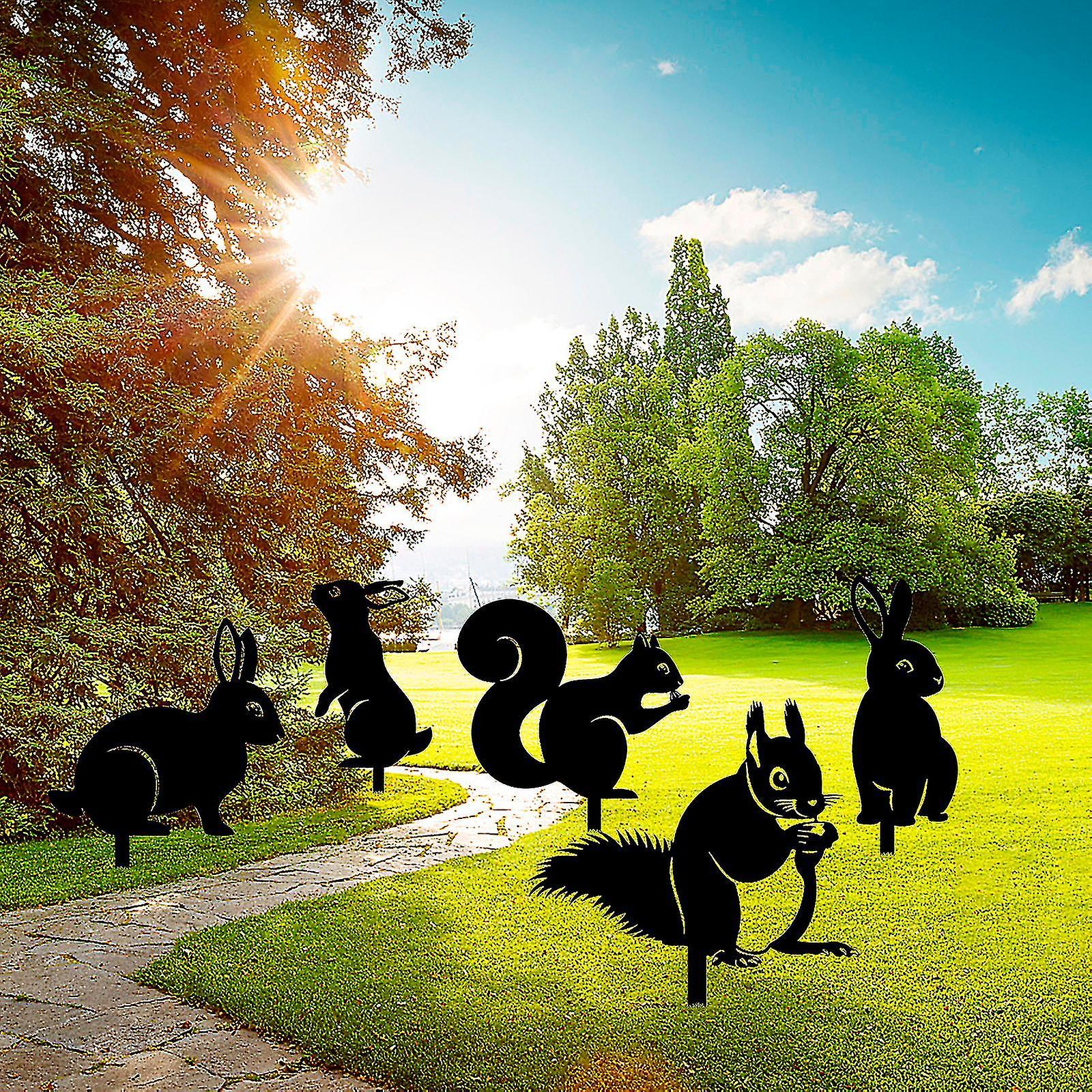 5Pc Yard Art Garden Inserts Animal Hollow Inserts Yard Decoration