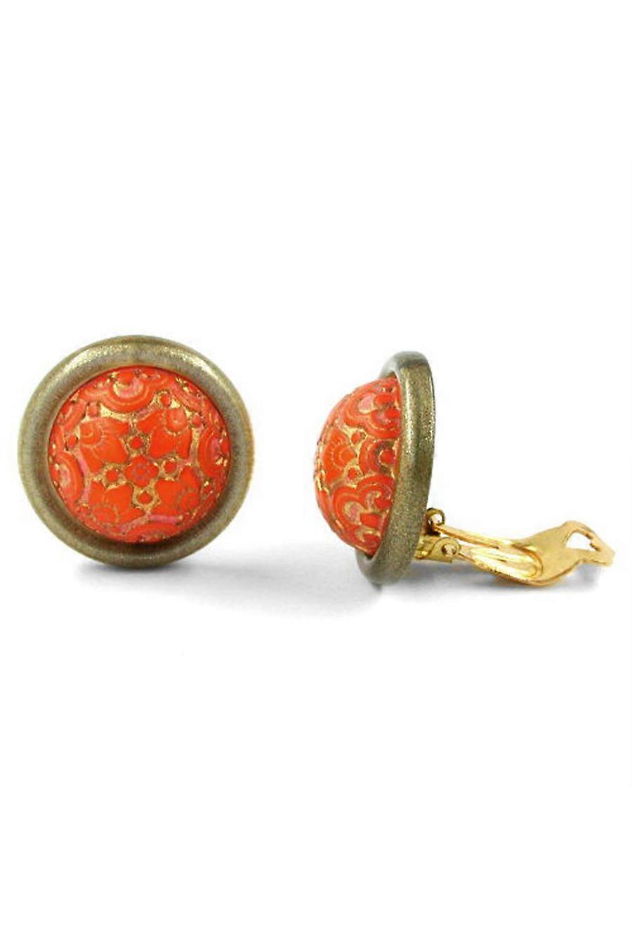 Clip-on Earring Orange Brass - Gl01430