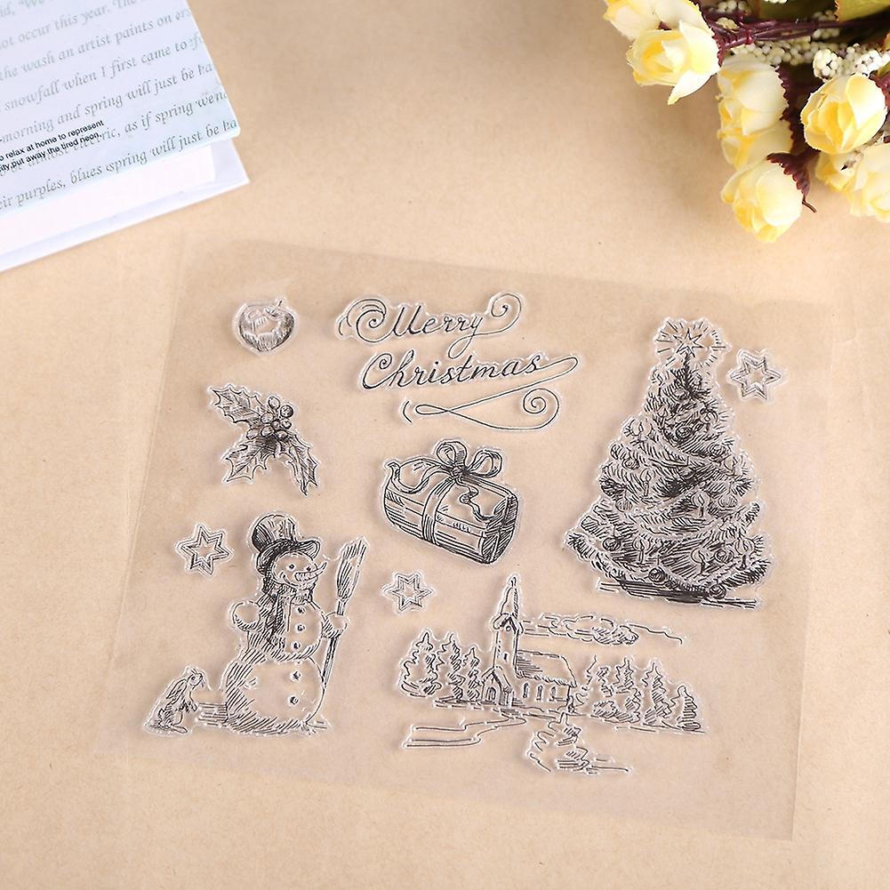 Tampon transparent en silicone motif bonhomme de neige de Noël, arbre, scrapbooking, décoration d'intérieur, carte cadeau, enfant et adulte, DIY