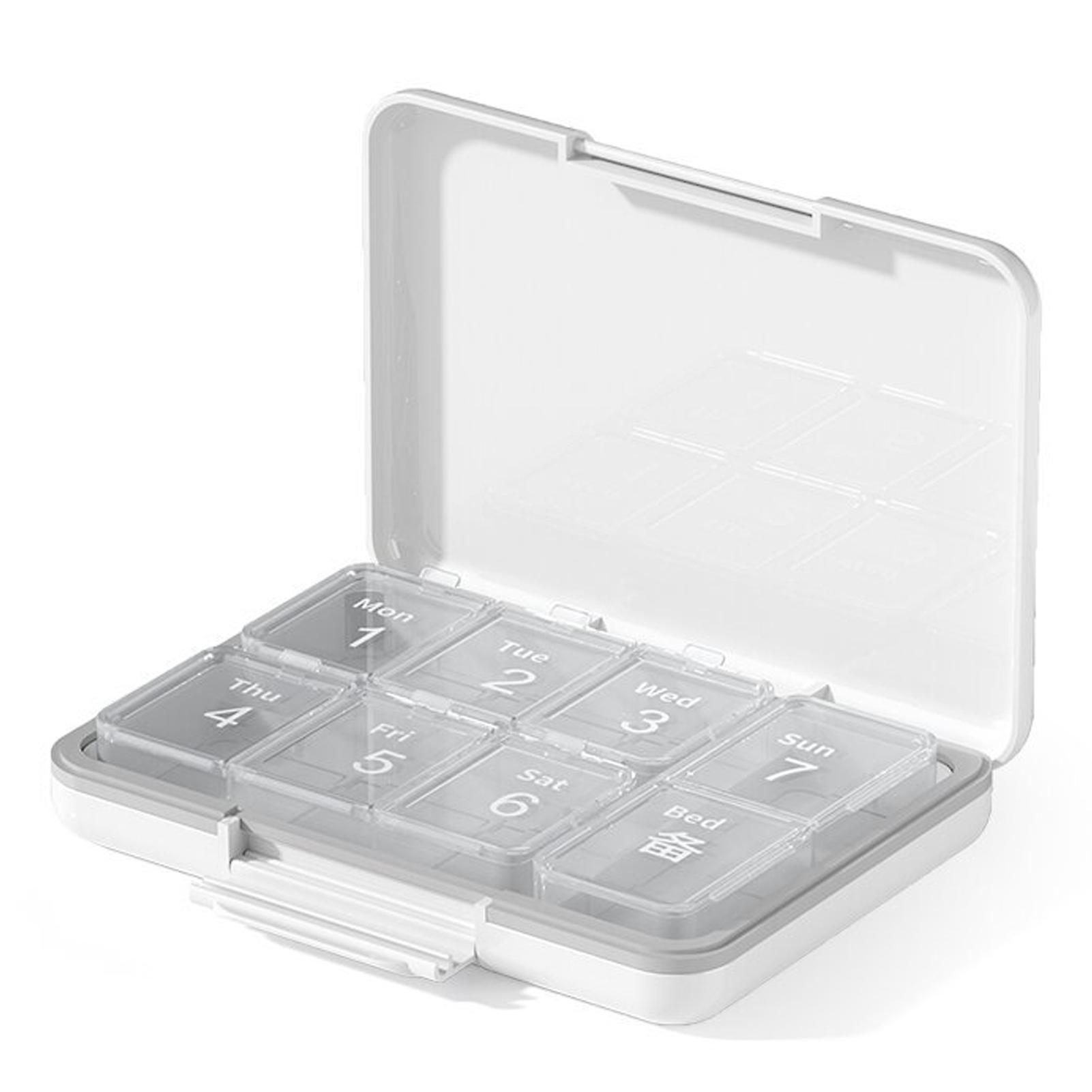 Large Capacity Sealed 7-Day Pillbox Reusable Multi-Grid Medicine Box for Women Men