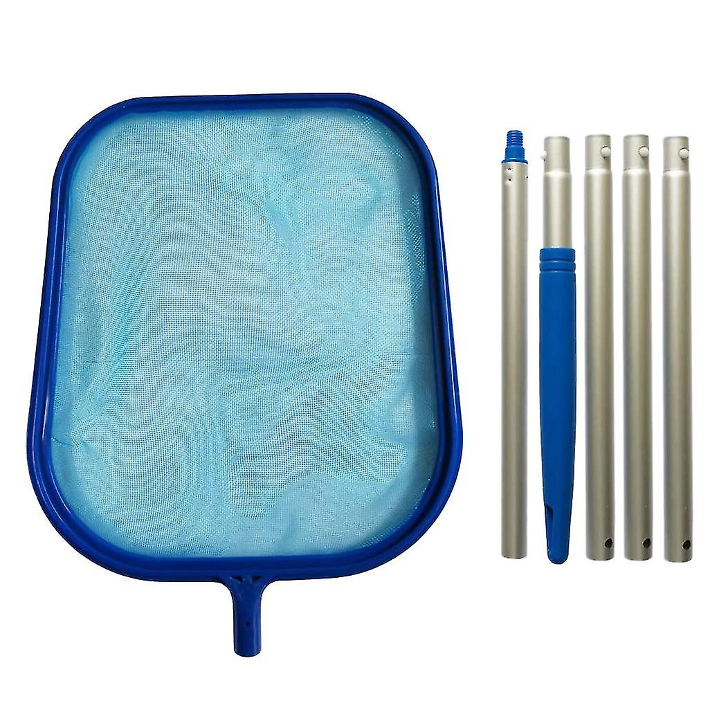 6-piece Swimming Pool Skimmer Net Telescopic Pole Leaf Skimmer Net Swimming Pool Cleaner Supplies H