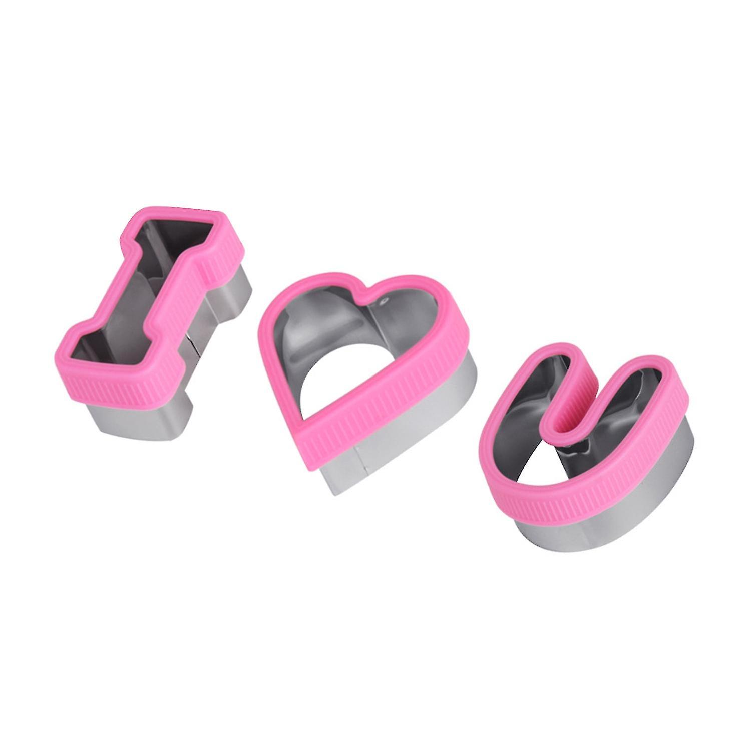 3Pcs/Set Bread Mold Smooth Incision Rust-Proof Non-slip Easy Demoulding Detachable Heart Letter Cook